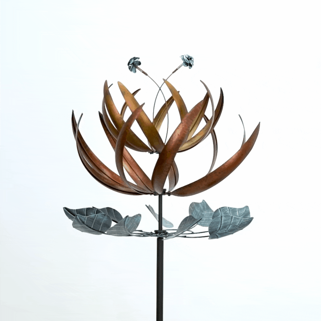 Handmade Large Yard Art Copper Garden Metal Windmill Sculptures Wind Spinners