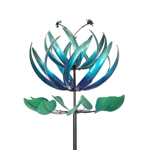 Cyan Oasis Dawn Flower Wind Spinner