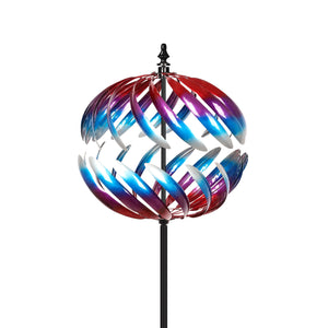 Cyan Oasis Sunset Globe Wind Spinner