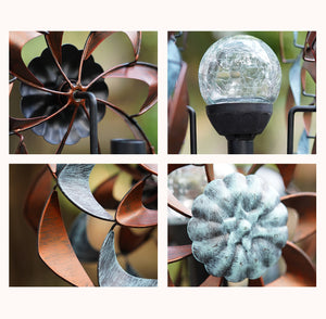 yard spinners metal scupture solar light