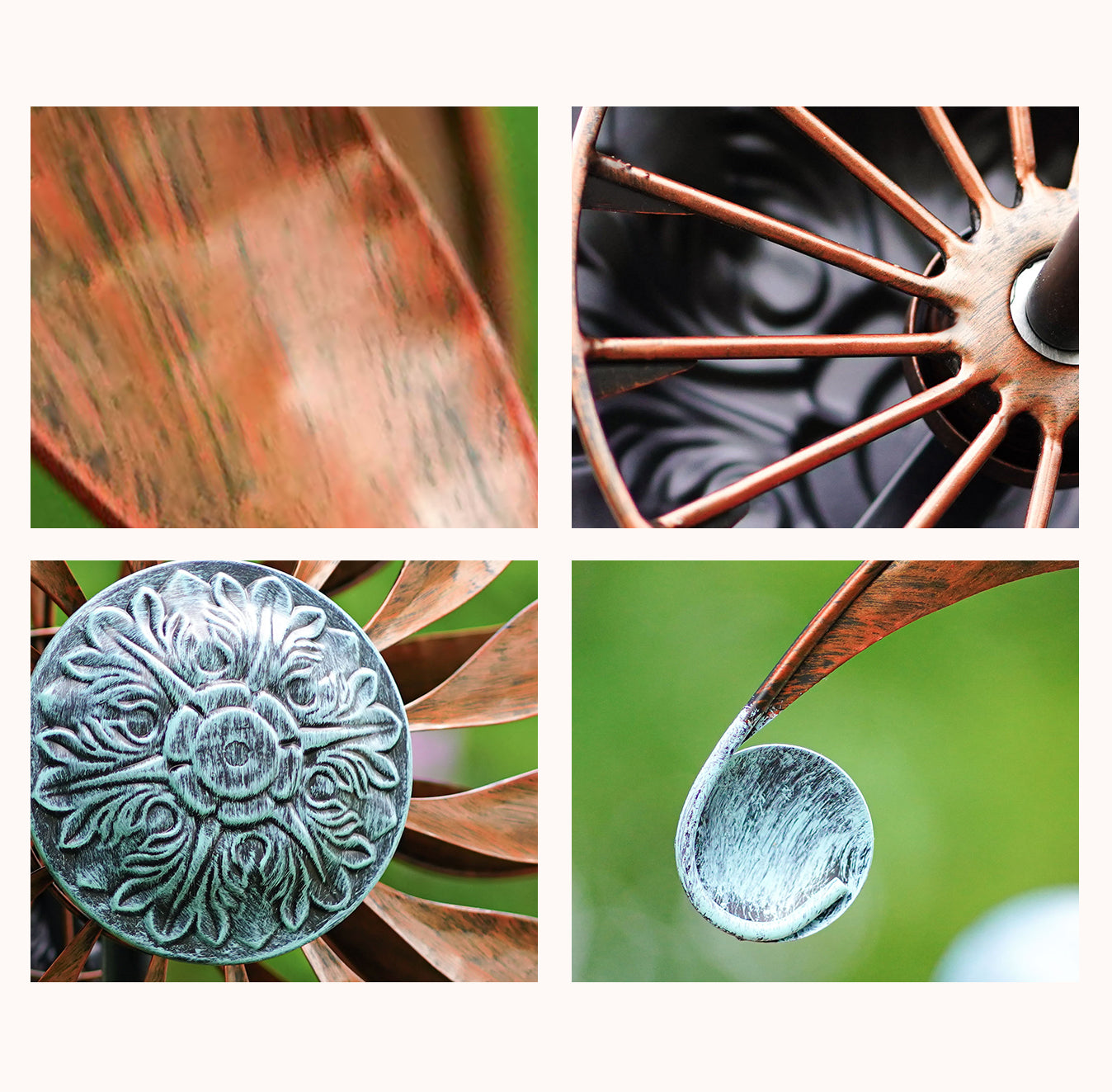 garden decor in copper color