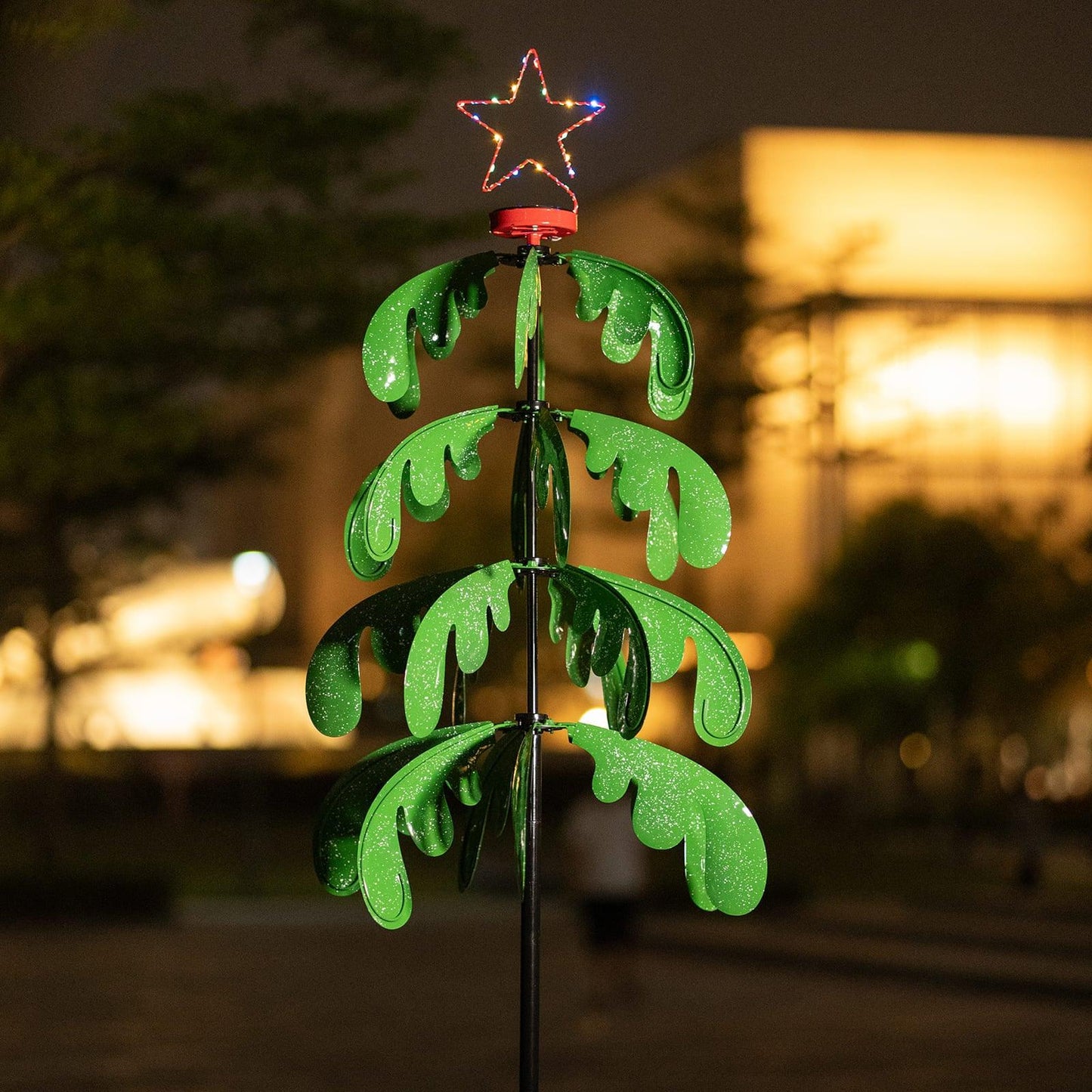 Outdoor Garden Decor Christmas Tree Yard Wind Spinner