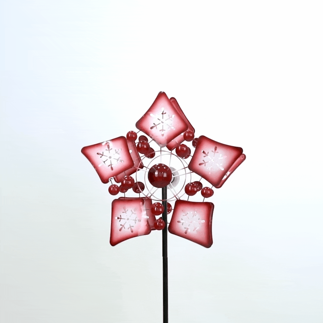 Metal Snowflake Wind Spinner For Yard And Garden