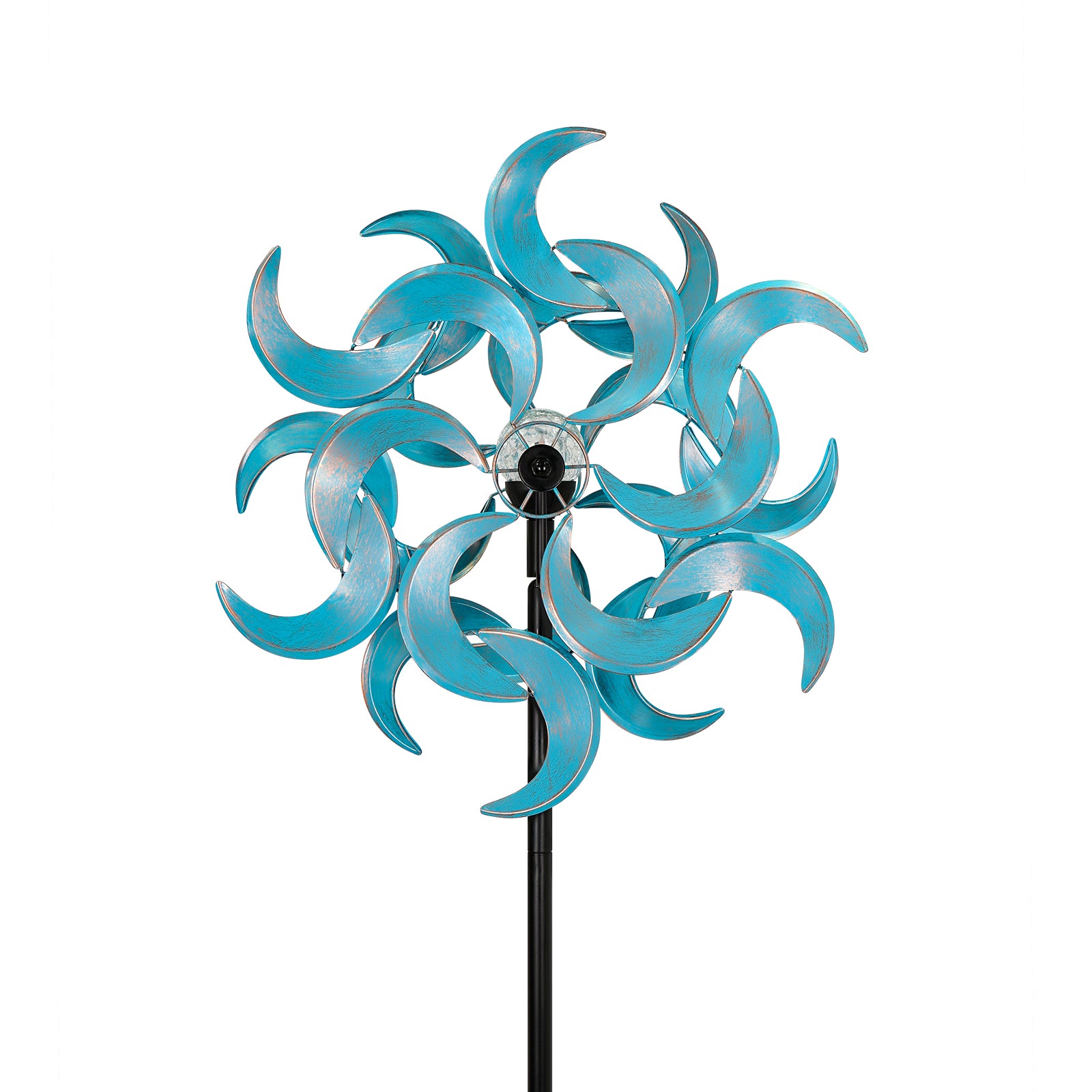 Azure Moon Solar Wind Spinner – Cyan Oasis