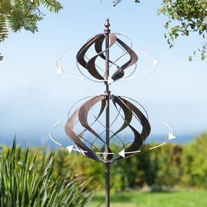 3D Metal Globa Wind Spinner Stainless Steel spinning