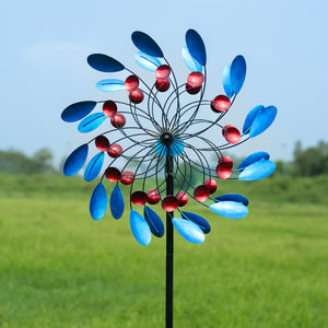 Blue wind spinner with blue light