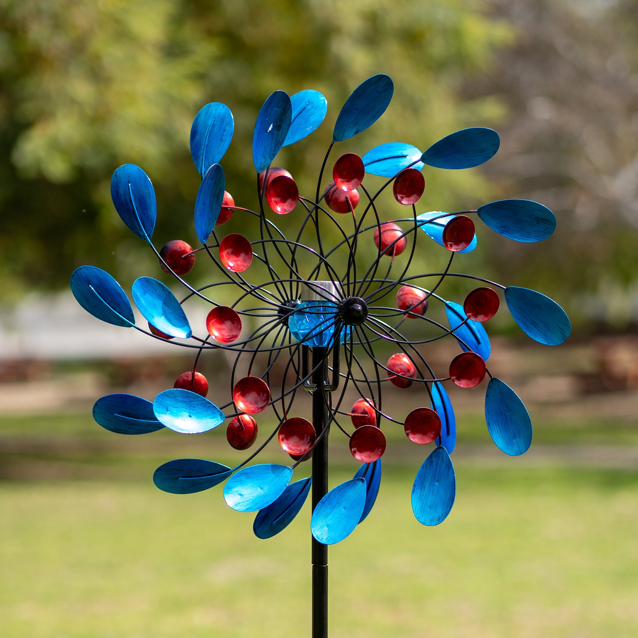 Blue wind spinner with blue light