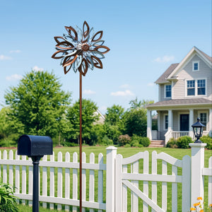 Yard Garden Wind Spinners with Solar Lights