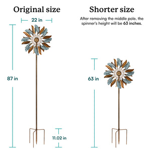 how to adjust the height of wind spinner for garden