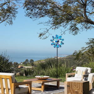 Metal Peacock Feather Garden Wind Spinner