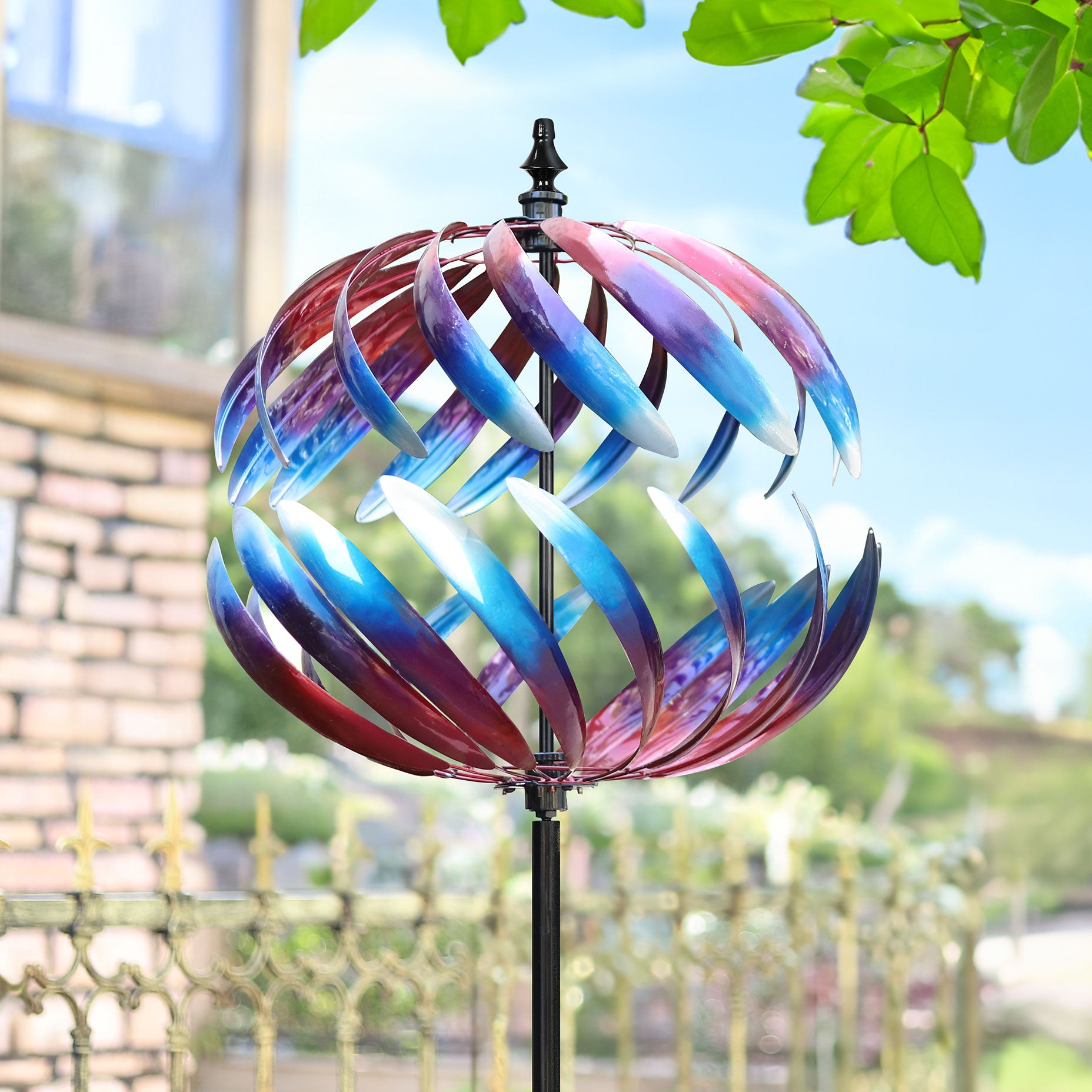 beautiful summer multi colored flowers wind spinner