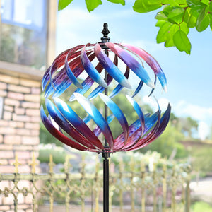 beautiful summer multi colored flowers wind spinner