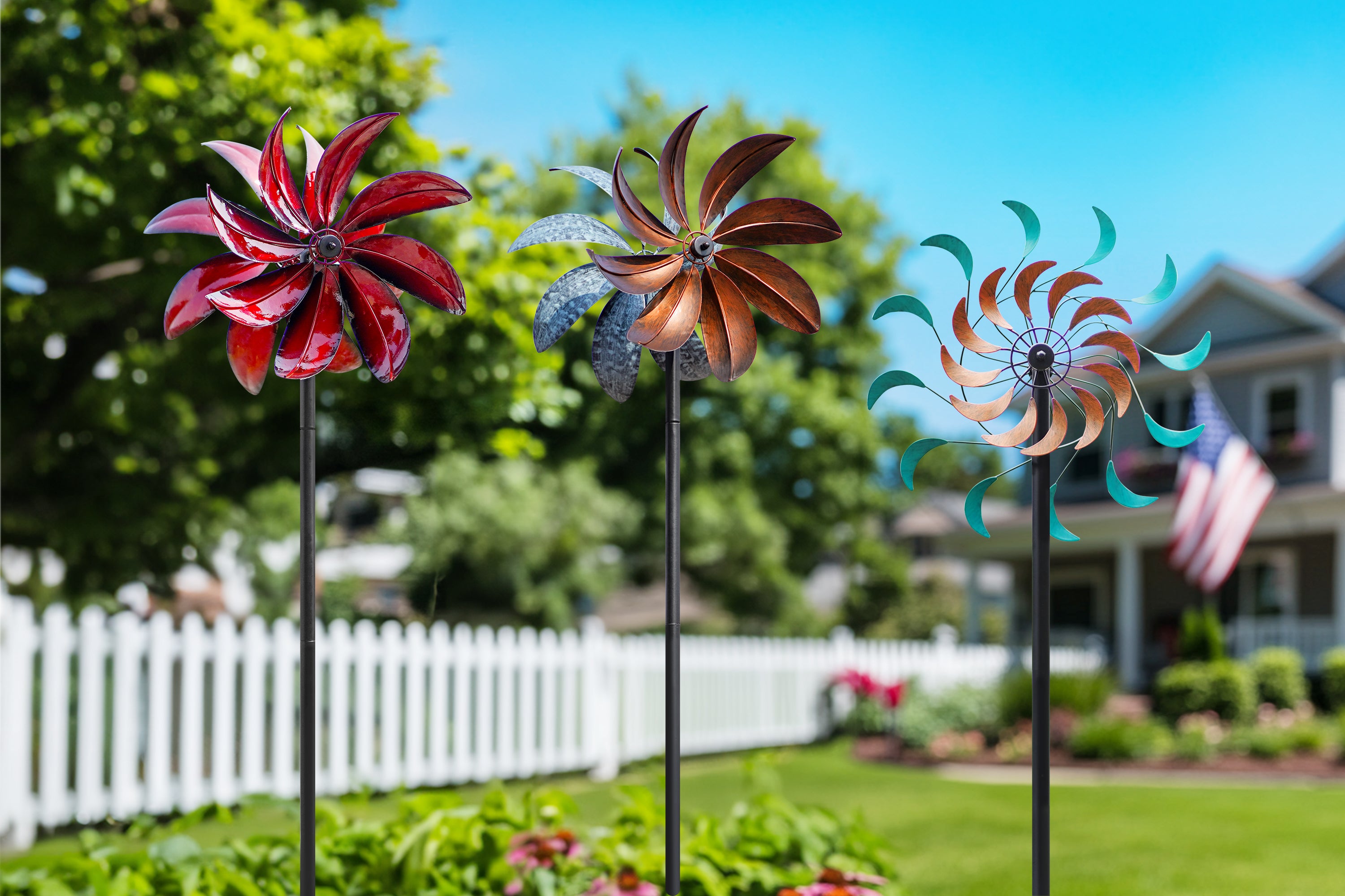 Metal garden pinwheels