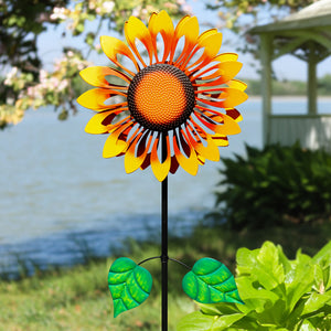 sunflower design wind spinner