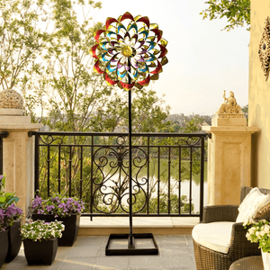 kinetic sculpture on concrete floor