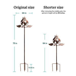 how to adjust the height of copper wind spinners outdoor