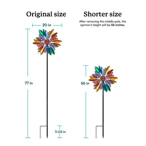 The wind spinners can be adjusted from 77 inches to 56 inches