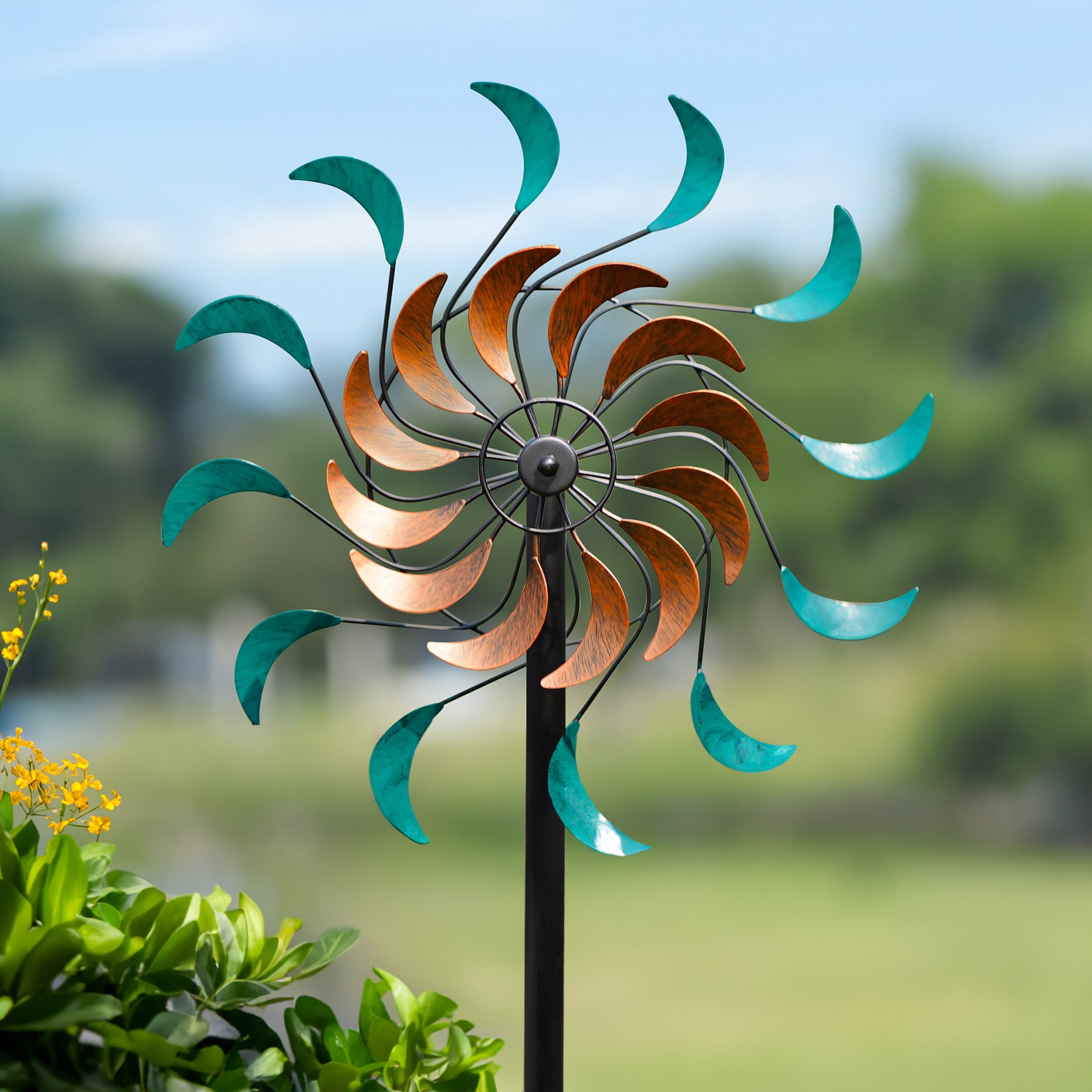 small metal pinwheels for yard and garden