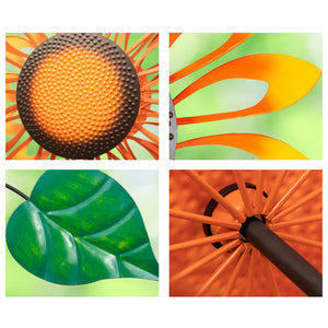 sunflower wind spinner metal