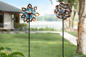 flower wind spinners for yard and garden