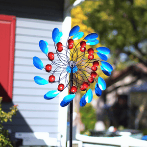 wind spinners for yards spinning in sun