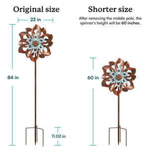 yard spinners outdoor 84 INCHES large sculpture, 23 INCHES width