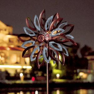 zen garden decor outdoor with solar changing colors light