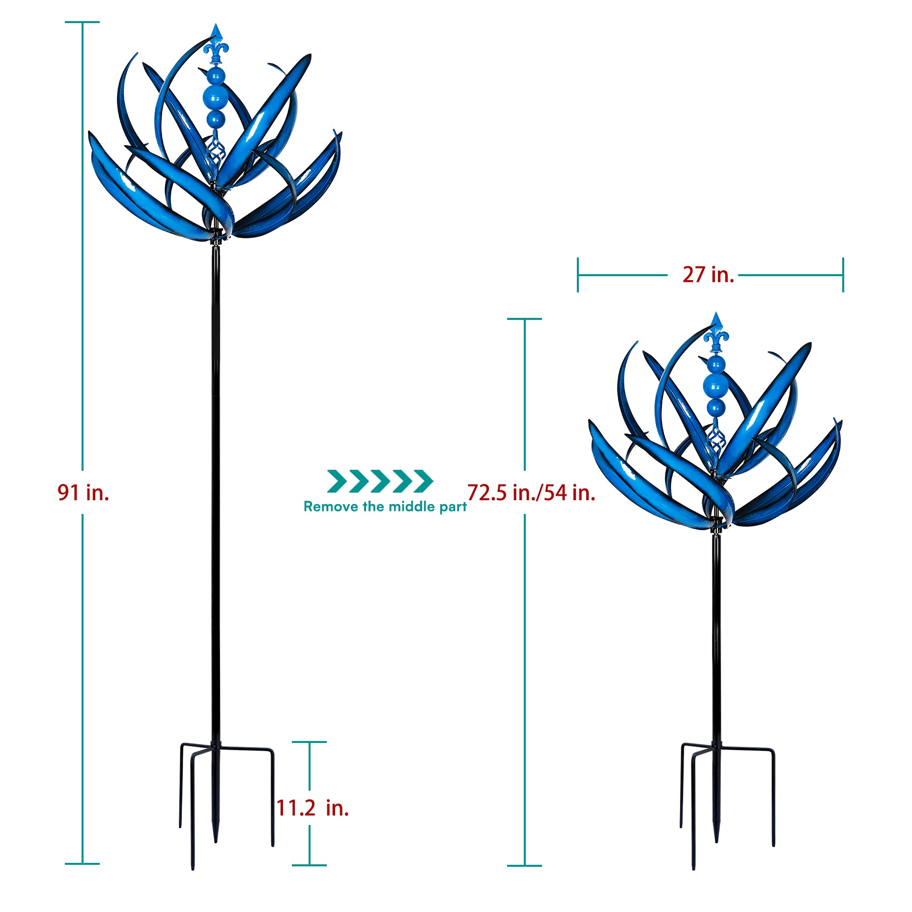 Metal replacement poles for wind spinner