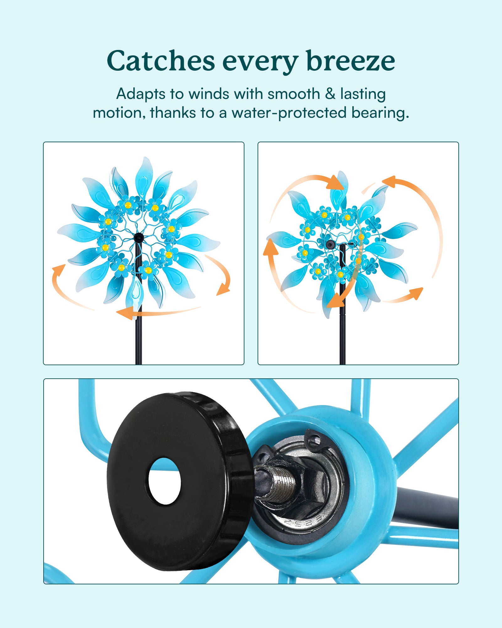 Azure Ripple Wind Spinner – Cyan Oasis