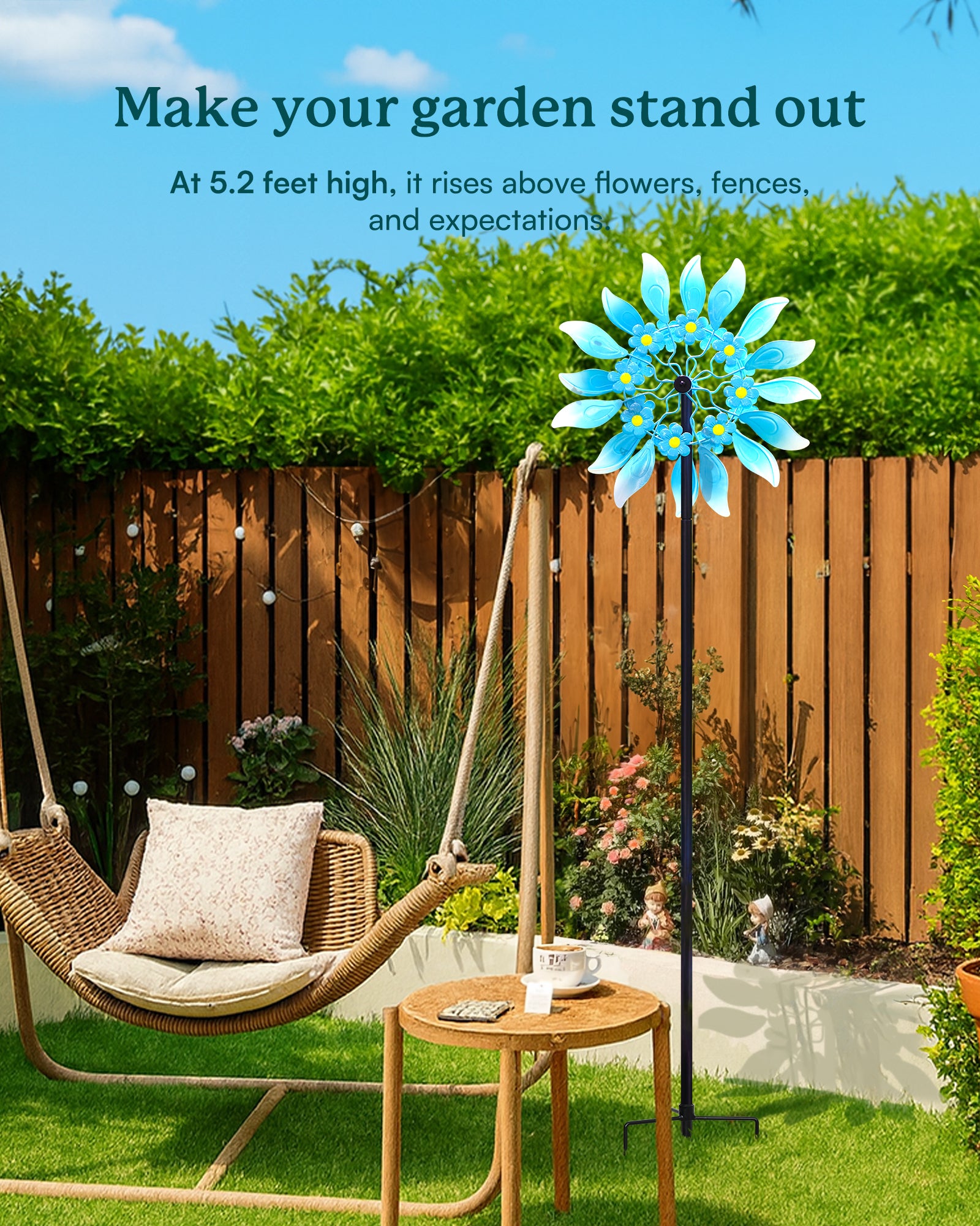 Azure Ripple Wind Spinner – Cyan Oasis