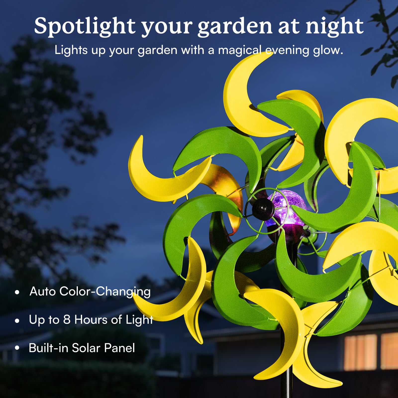 Verdant Moon Solar Wind Spinner – Cyan Oasis