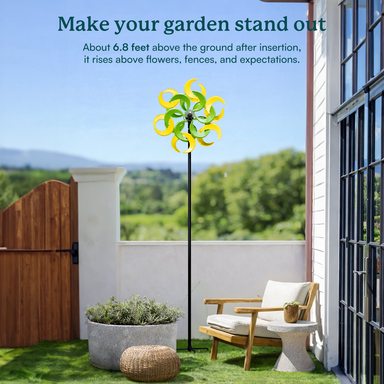Verdant Moon Solar Wind Spinner – Cyan Oasis