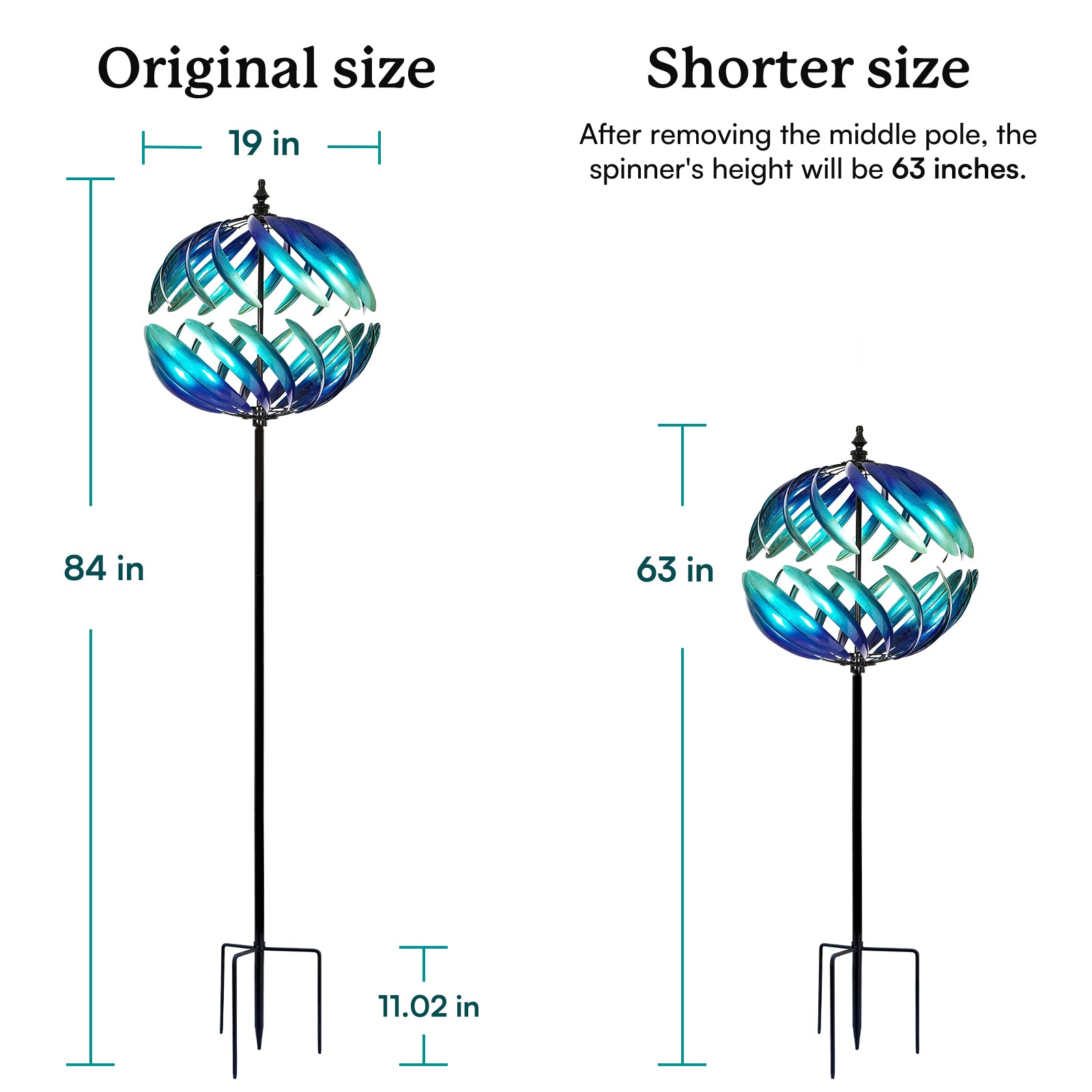 Dawn Globe Wind Spinner – Cyan Oasis