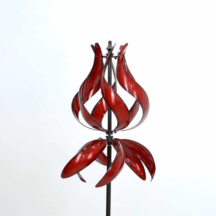 Cyan Oasis GArden Wind Sinner, Windmill Tulip Wind Sculpture
