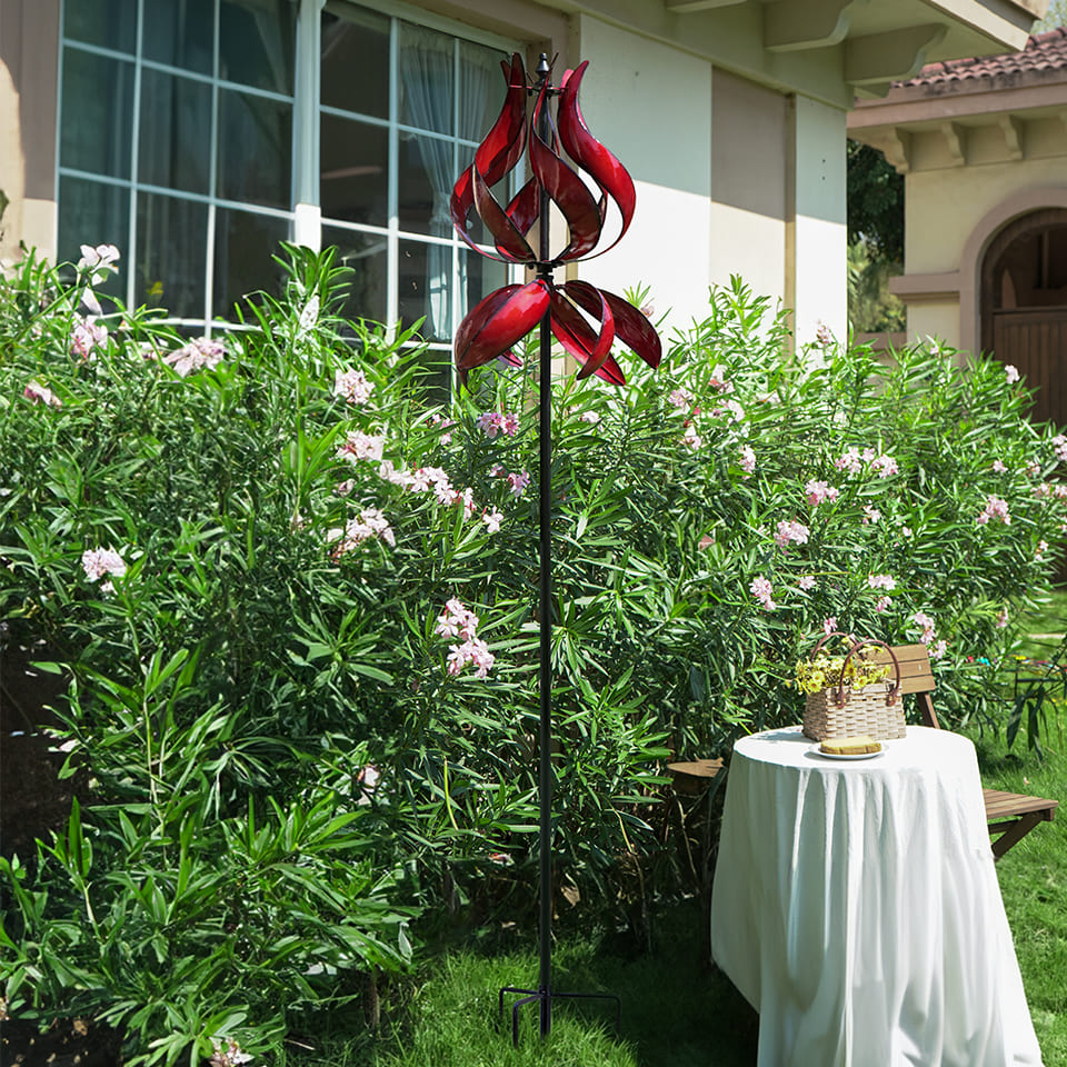 Kinetic Garden Windmill Tulip Wind Spinner & Sculpture
