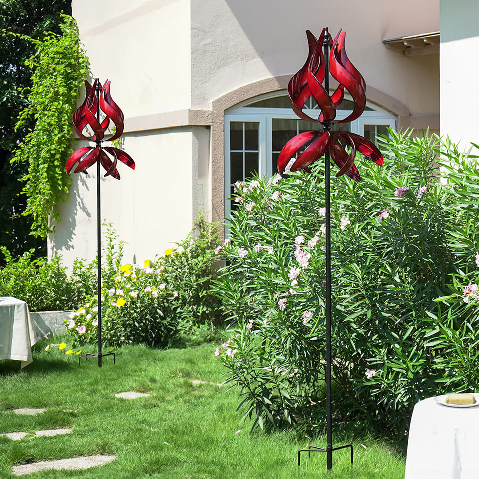 Kinetic Garden Windmill Tulip Wind Spinner & Sculpture