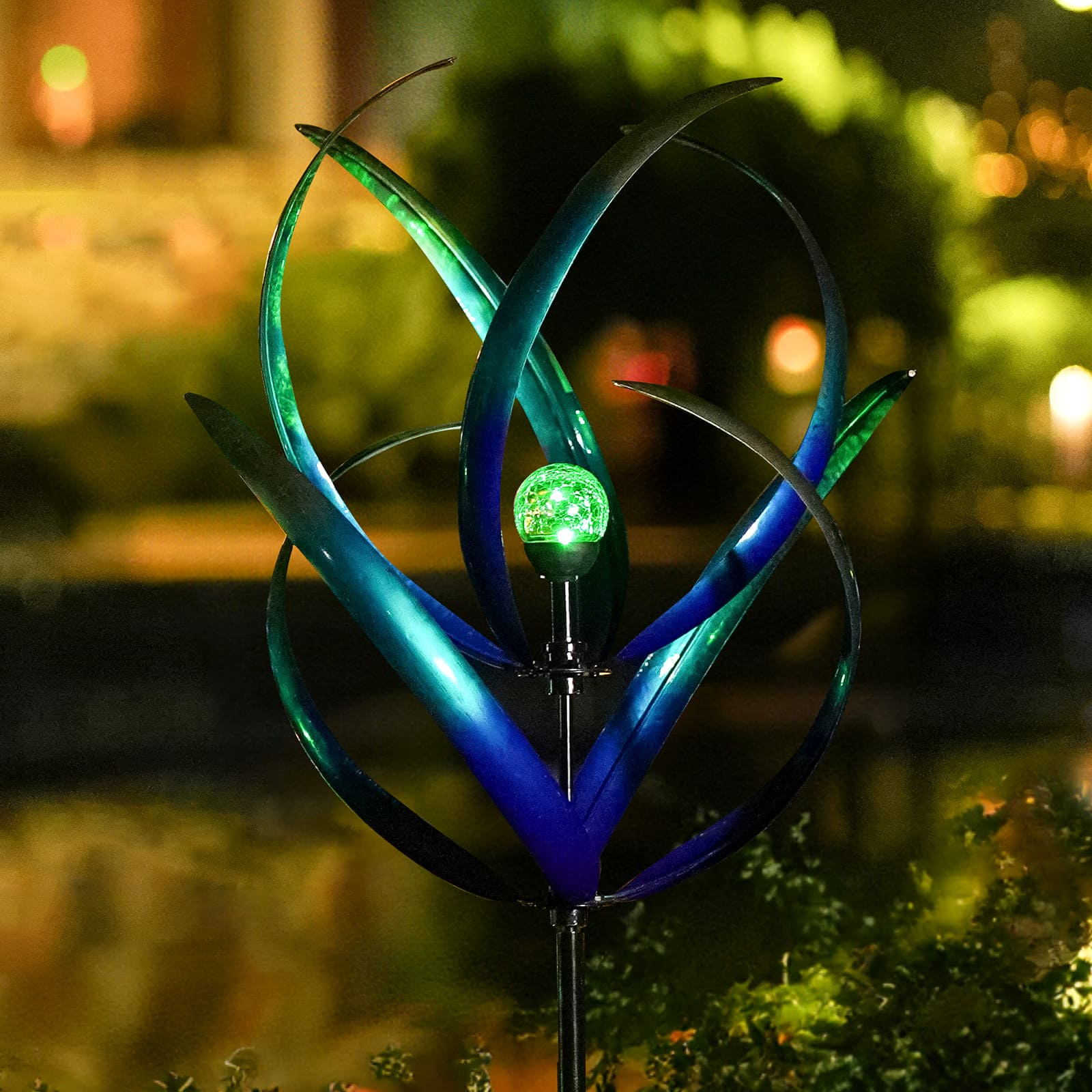 Double Layers Wind Spinner With Bulb