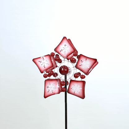 Metal Snowflake Wind Spinner For Yard And Garden