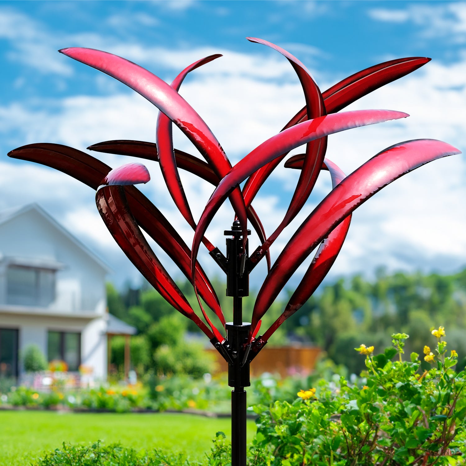 Crimson Magnolia Wind Spinner