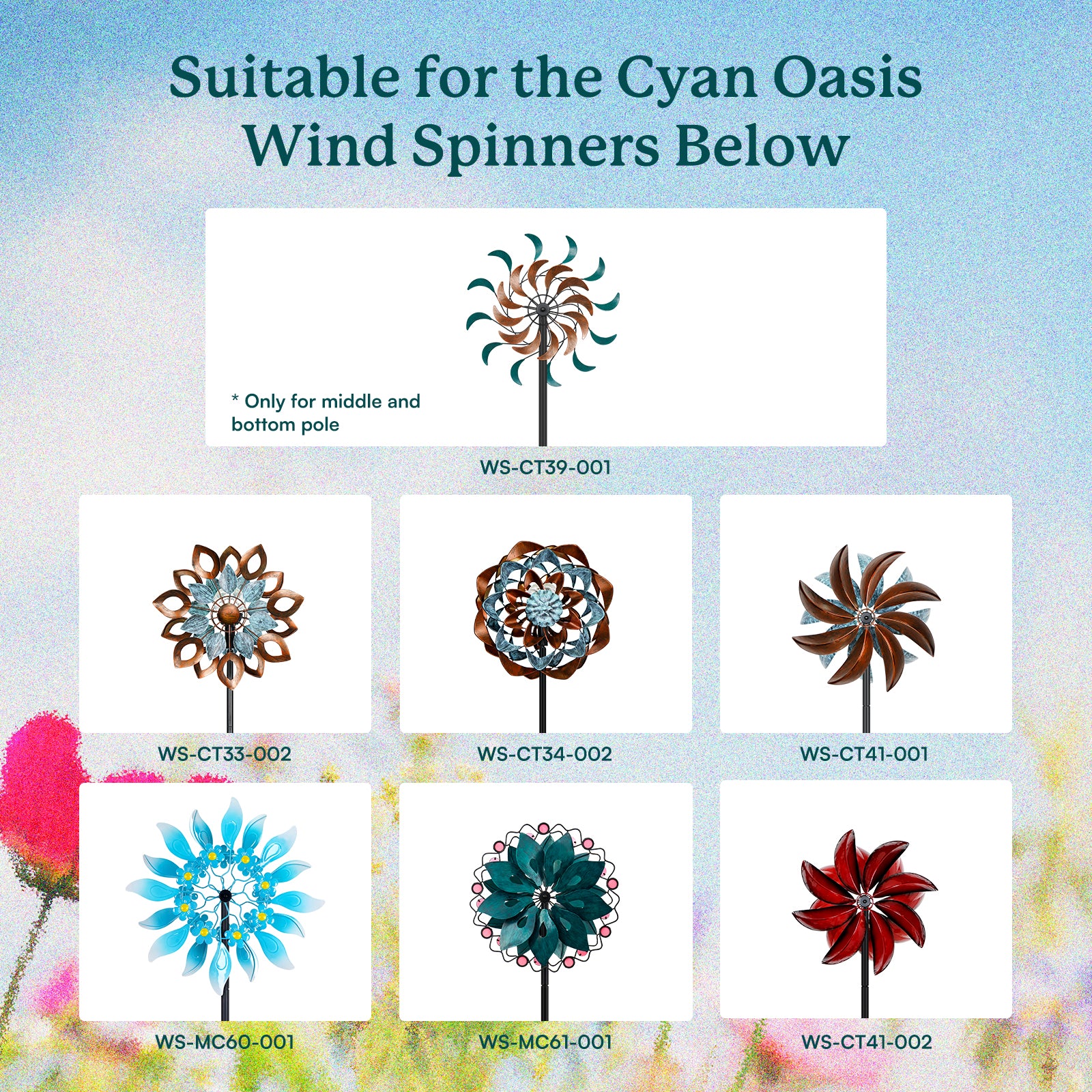 Small wind spinner pole 1/5 inches