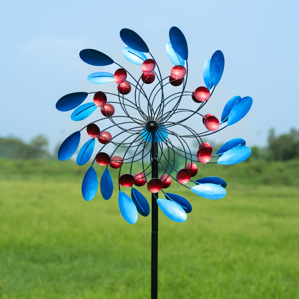 Blue wind spinner with blue light