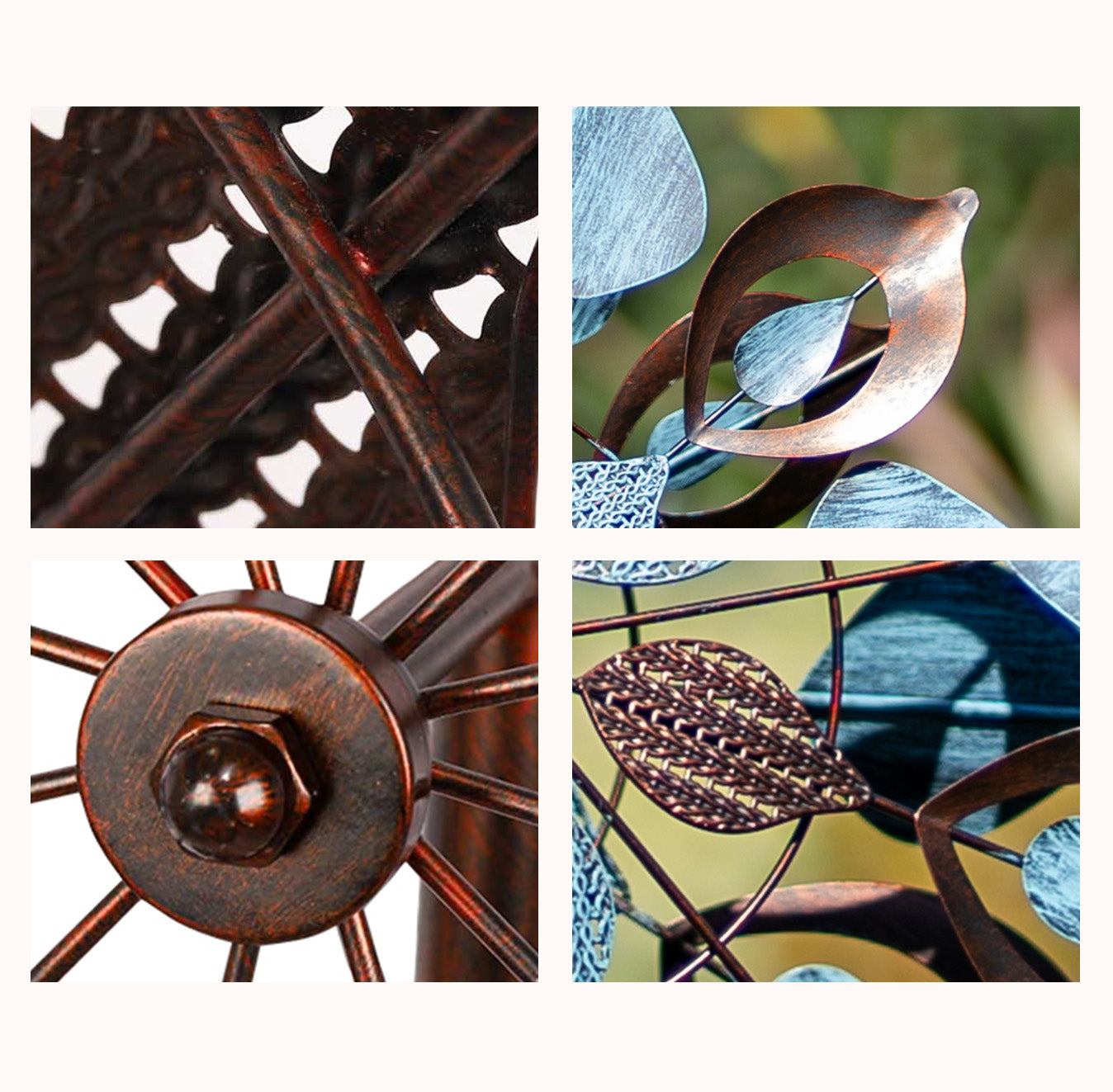 Leaf Openwork Wind Spinner – Cyan Oasis