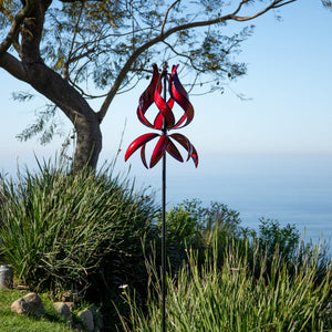 Kinetic Garden Windmill Tulip Wind Spinner in the mountain