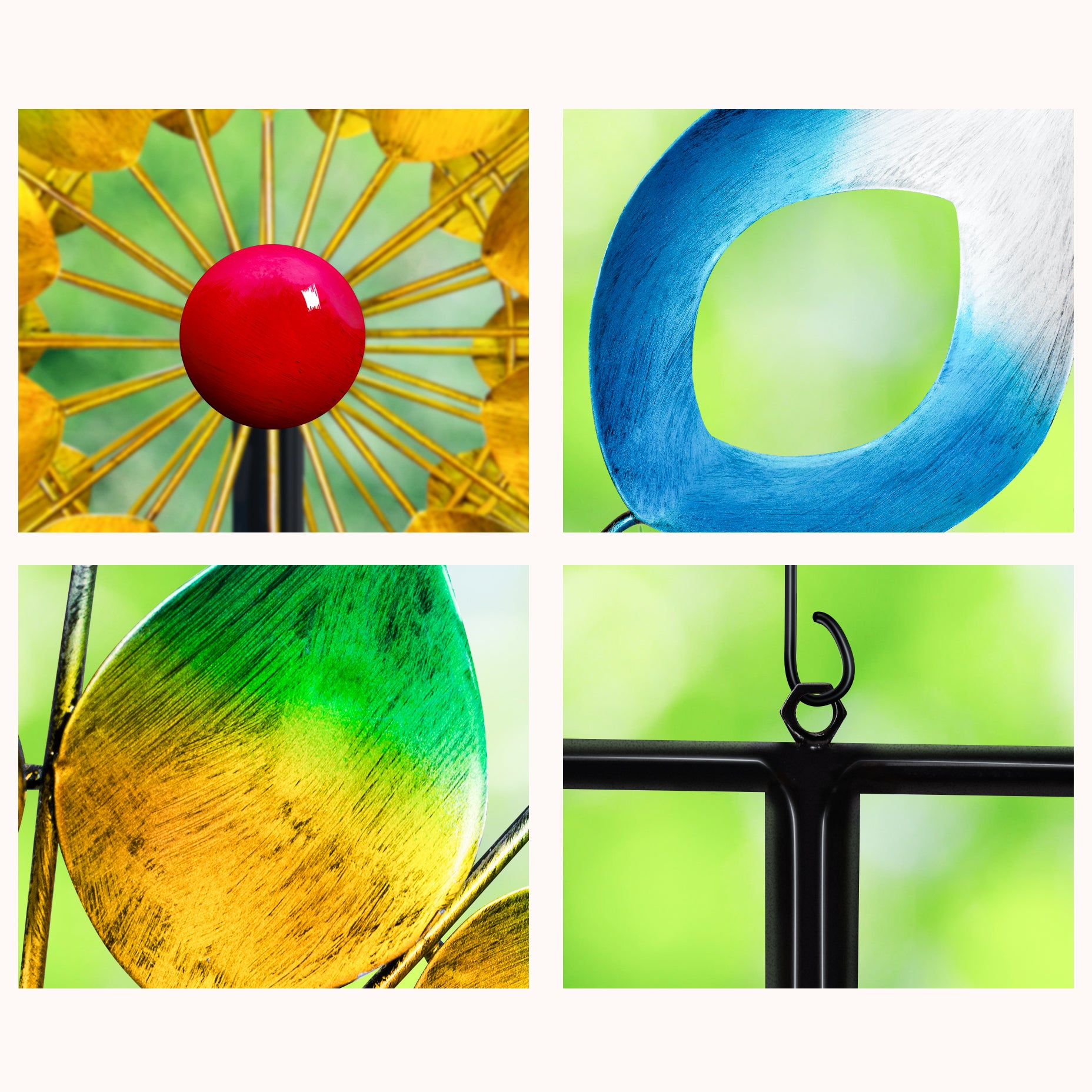アート・デザイン・音楽 tree13 / MODERN WIND Colorful Whirlwind Wind Spinner – Cyan Oasis