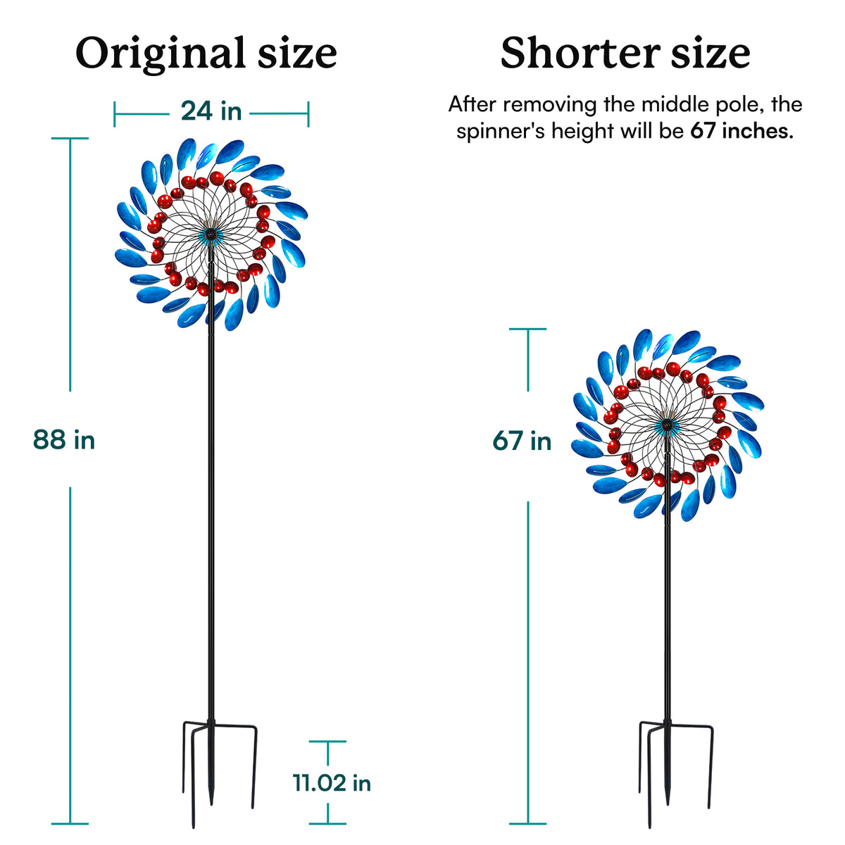 wind sculptures & spinners outdoor adjustable from 80 inches to 56 inches