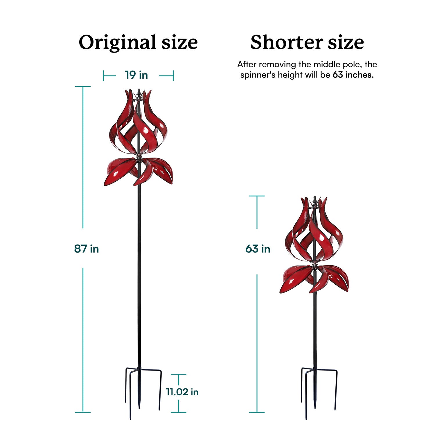 decorative yard windmills adjustable height from 87 inches to 63 inches
