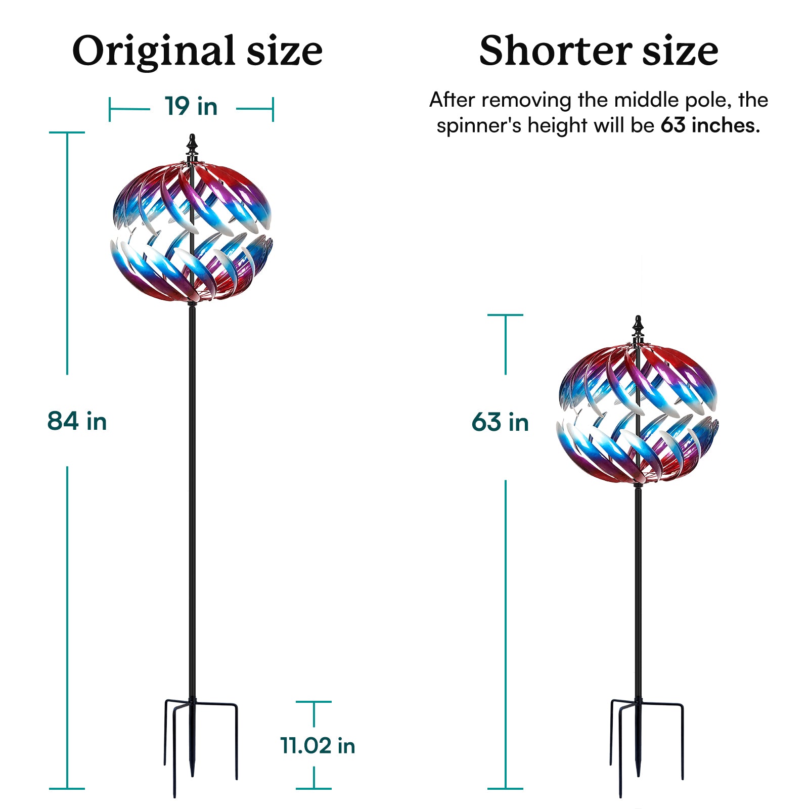 Sunset Globe Wind Spinner – Cyan Oasis