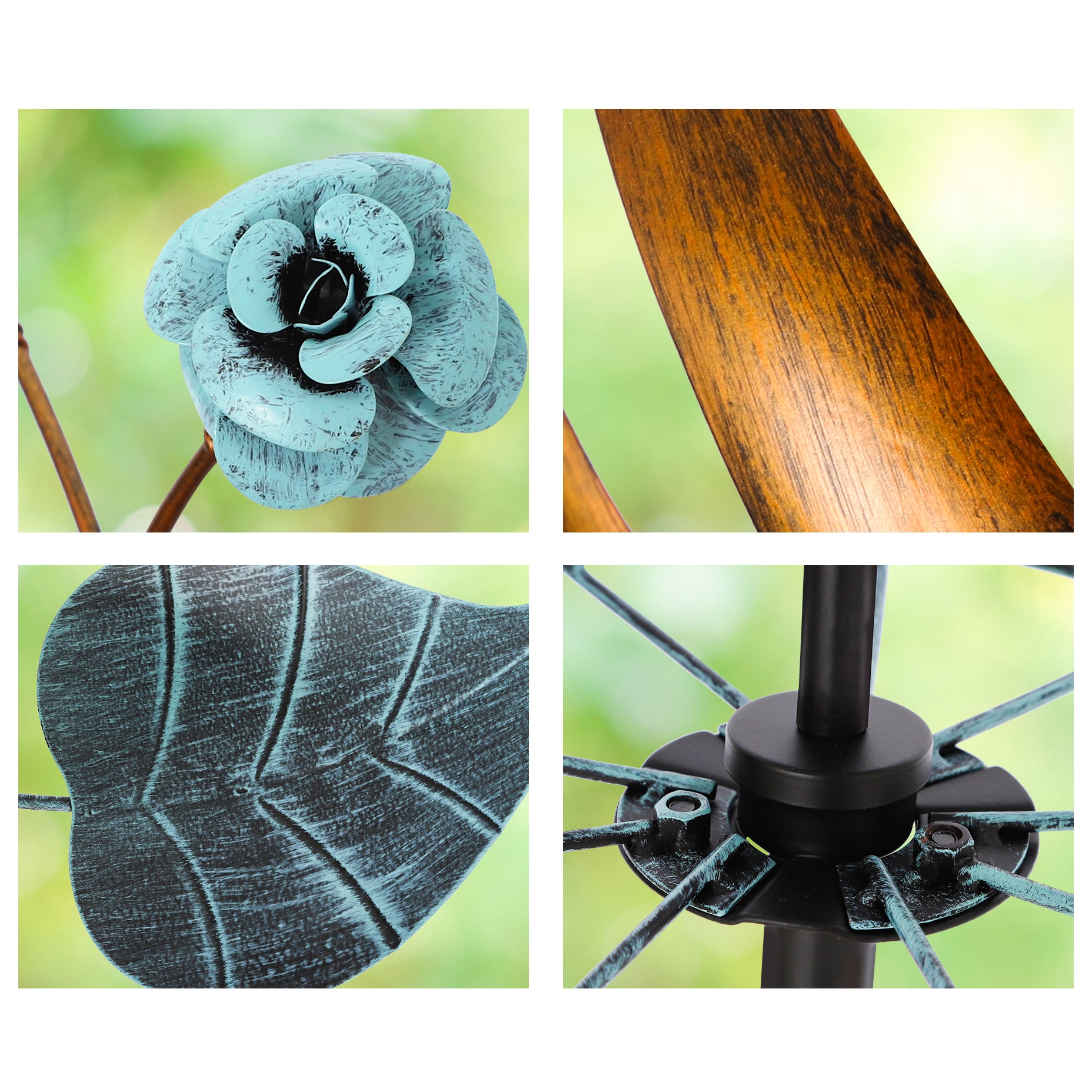 Copper Kinetic Wind Sculpture Garden Wind Spinners – Cyan Oasis