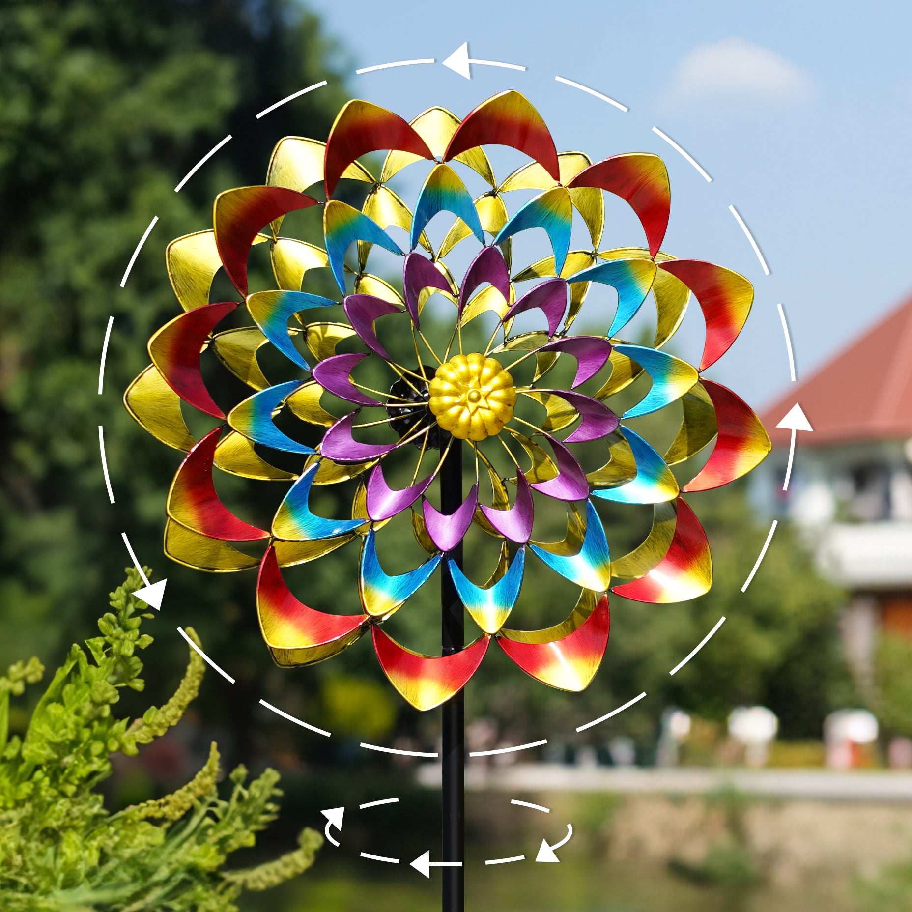 Colorful Wind Spinners & Garden Wind Sculpture for Yard, Lawn