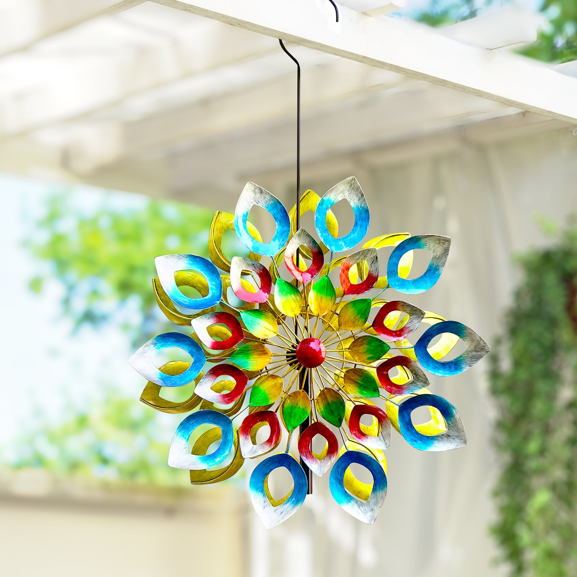Colorful Whirlwind Wind Spinner – Cyan Oasis